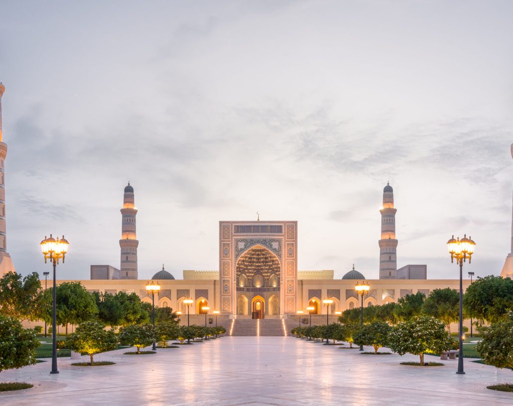 The,Sultan,Qaboos,Mosque,In,Sohar,After,Sunset,,Oman,,Middle